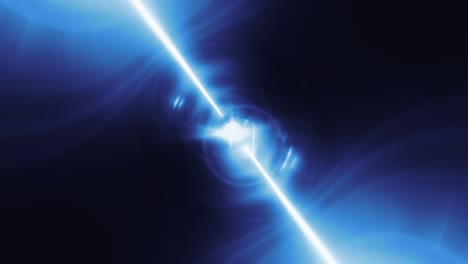 efecto de luz de llamarada azul abstracto con haz de luz tecnológico rayos de luz rayos de rotación efecto de bucle de túnel fondo. bucle sin costura 4k dinámico energía cinética brillante flash rayos de iluminación efecto rayos de luce rotar.