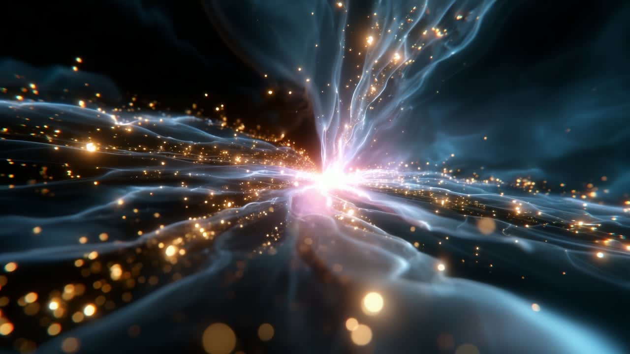 A Stunning Visual Representation of Cosmic Energy and Light, Capturing the Dynamic Interplay of Particles and Waves in a Mesmerizing Dance of Color and Luminosity Across the Expansive Universe