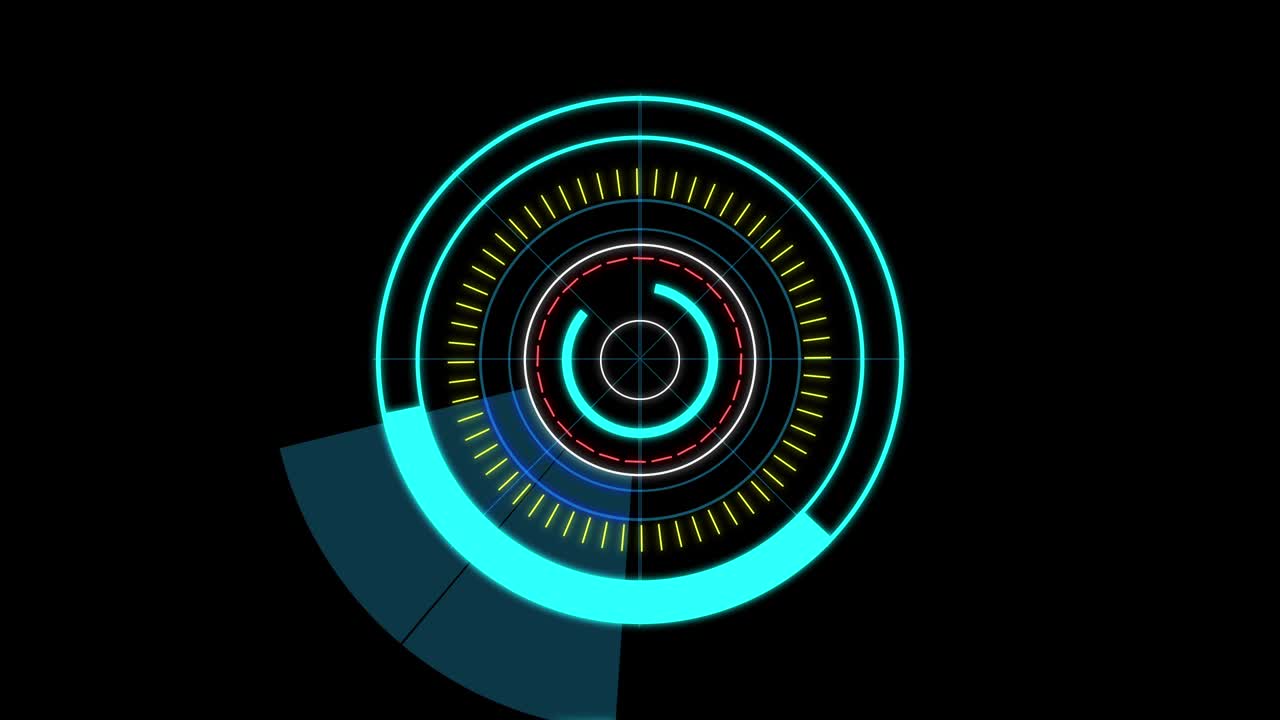 HUD element - futuristic loading pending screen, loopable parts. Abstract pie Chart hud element