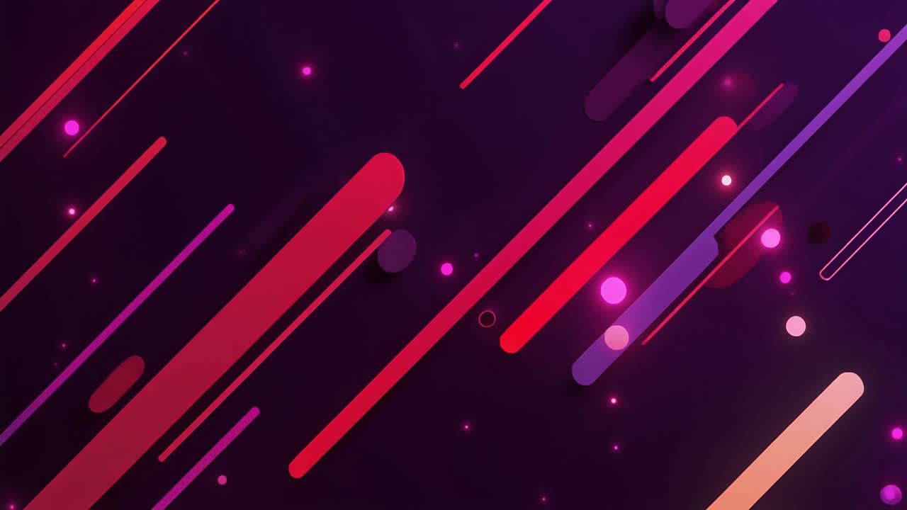 Dynamic Abstract Background with Moving Geometric Shapes and Glowing Particles