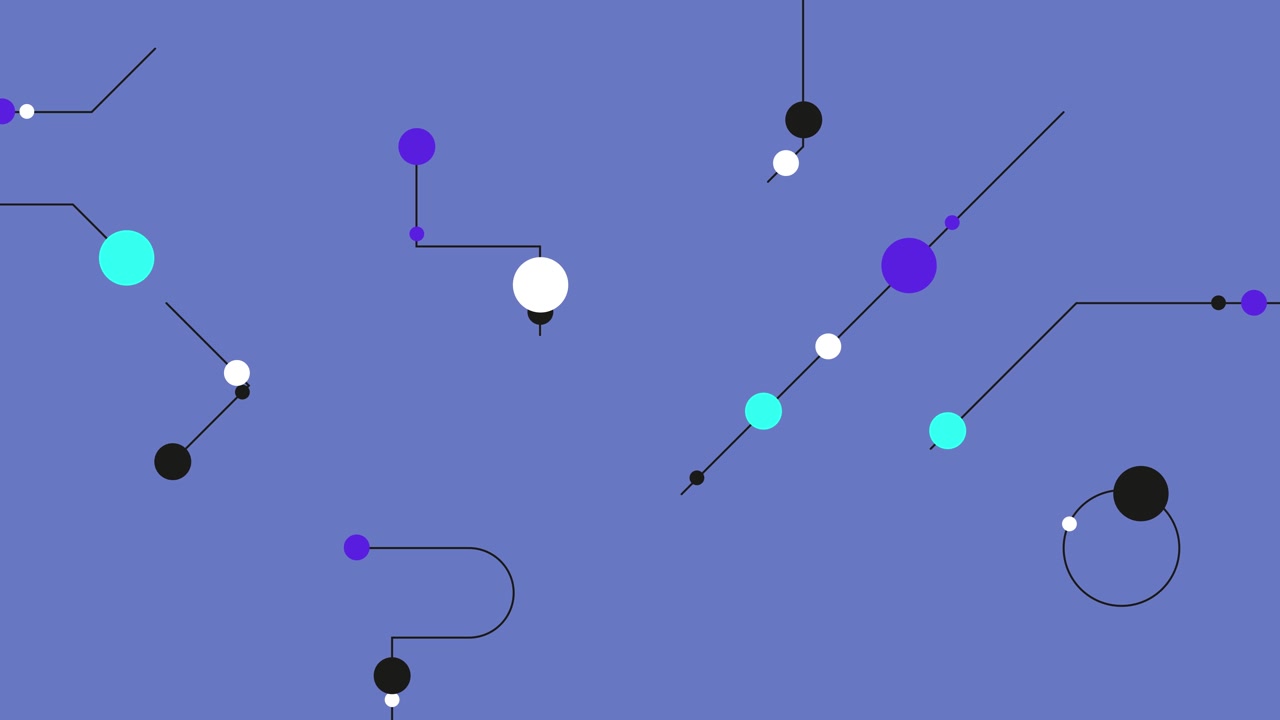 Abstract Geometric Animation with Moving Circles and Connecting Lines
