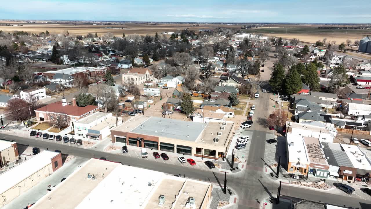 Eaton Colorado Weld County hovedgade afsløret med drone 4k.