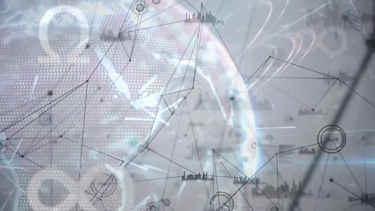 전 세계에 걸쳐 다양한 데이터 처리의 애니메이션