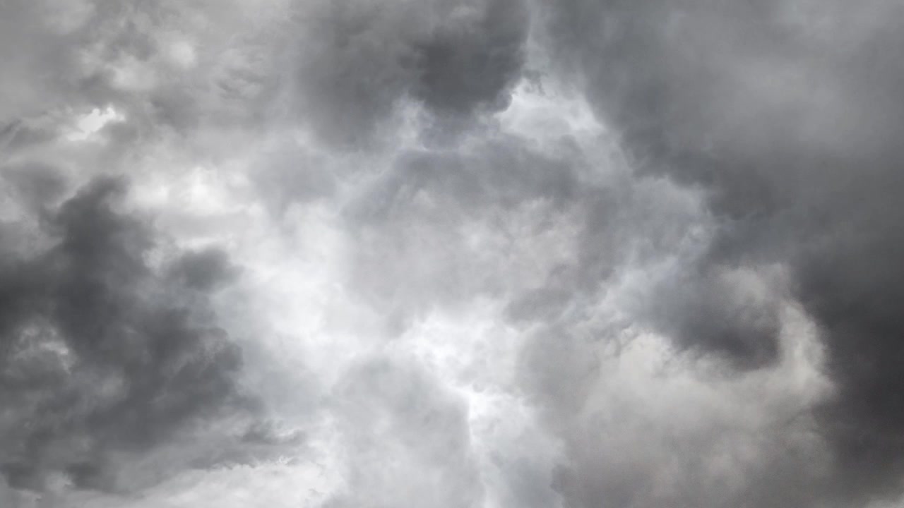 4k thunderstorm on gray sky, cloud storm