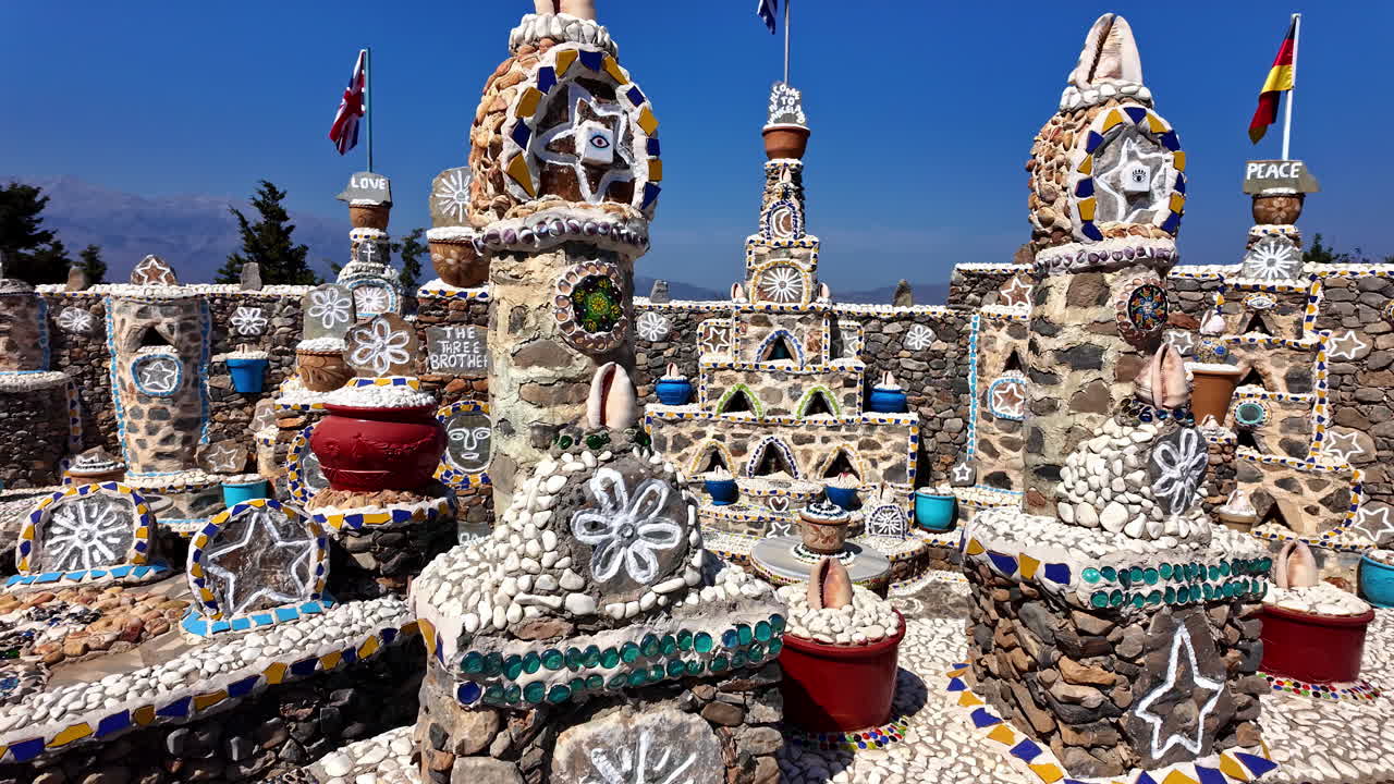 Stone Museum - Tourist Attraction In Vamos, Greece - Panning Shot