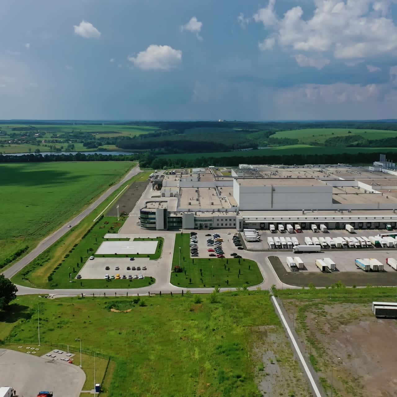 Aerial shooting of industrial area