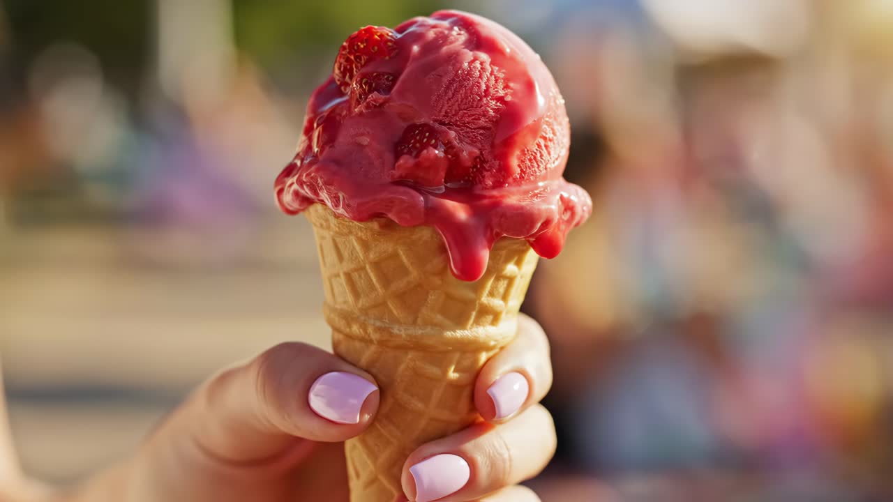 клубничное мороженое