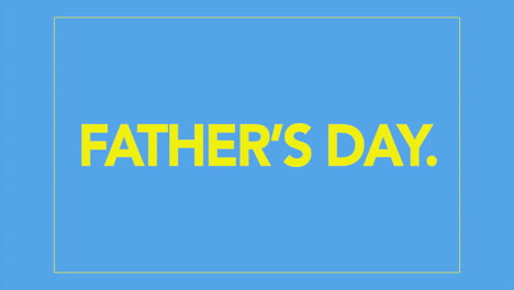 modern fathers day text in frame on fashion blue gradient