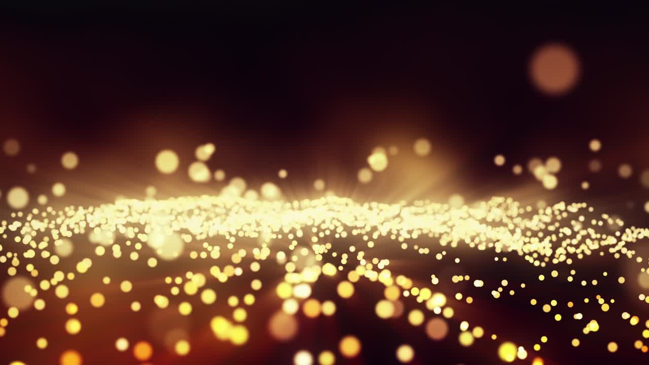 빛나는 금 입자와 함께 추상적인 축제 모션 배경 완벽한 루프