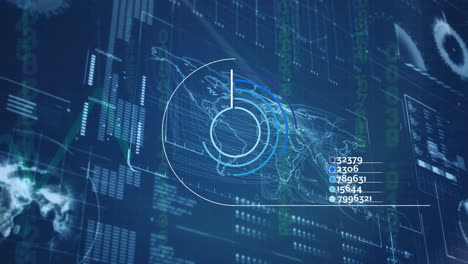 animación del escaneo del alcance sobre el procesamiento de datos financieros
