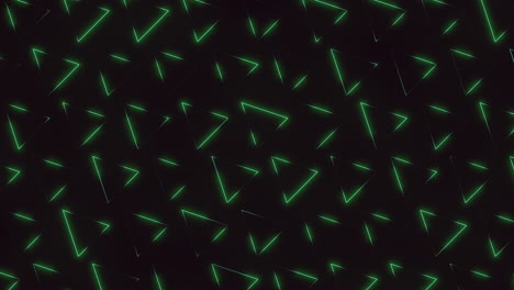 geometric green glow illuminated lines and triangles