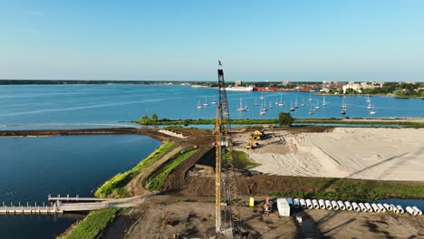 Pushing-forward-to-a-waving-flag-on-a-barge-crane