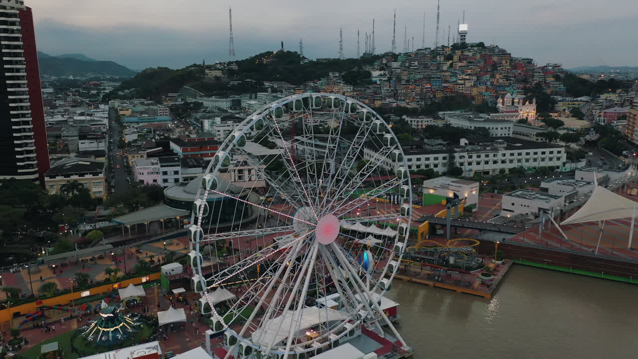 A drone shot in the city of Guayaquil, Ecuador