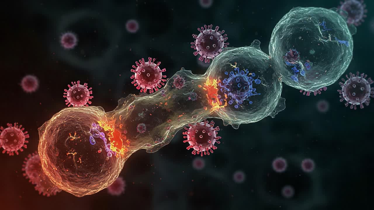 Dynamic Interaction of Viral Particles and Cells: An Intricate Dance of Infection and Immunological Response Represented at the Cellular Level