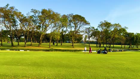 golfers playing on a sunny course in bangkok