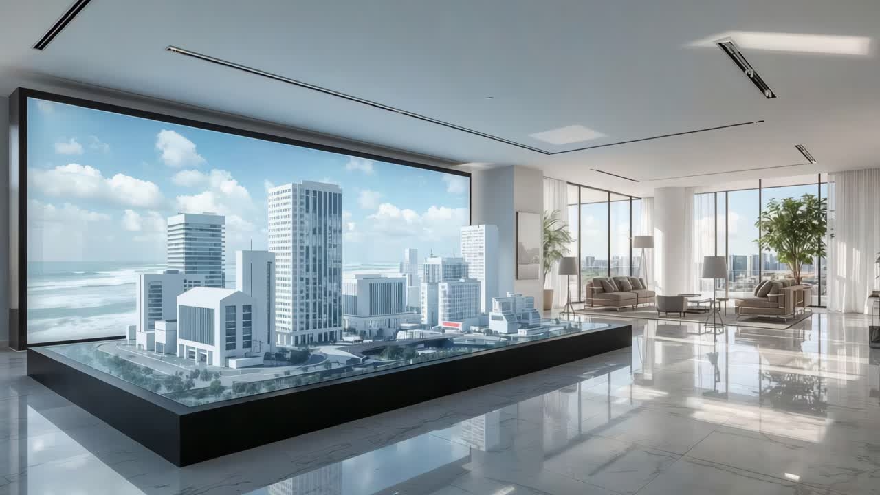 Luxury Apartment with City Model and Coastal View