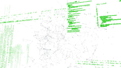animación del procesamiento de datos y la red de conexiones