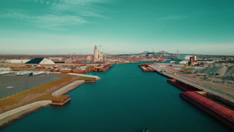 industrial waterscape: calumet river and chicago bridges