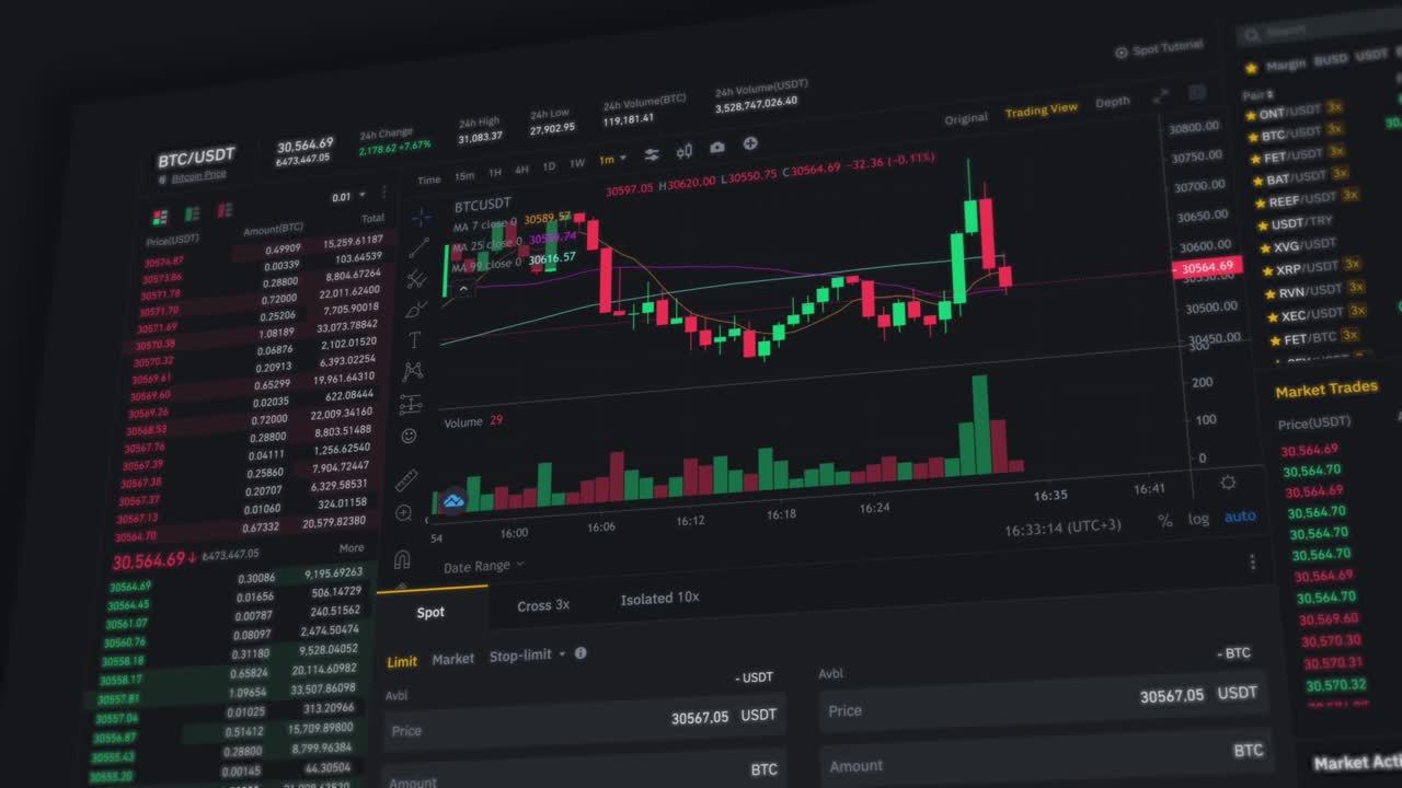 Bitcoin crypto Interface. 4k UHD live charts and stats