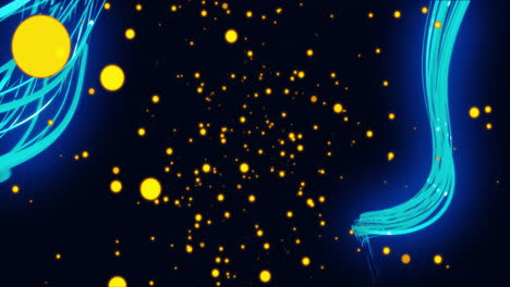 animation of light spots and light trails on black background