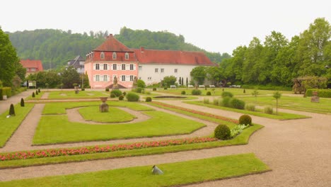 picturesque baroque garden and manor house
