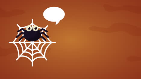 feliz celebración de halloween con animación de araña