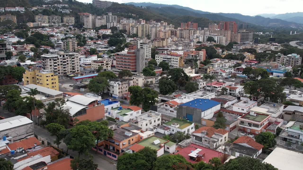 Urban development in colinas de los chaguaramos, venezuela, aerial view
