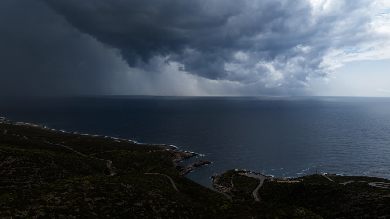 Stormy Seascape with Dramatic Clouds