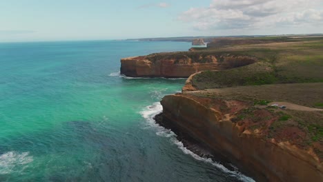 4k aerial australian coast on turquoise ocean drone dolly out shot