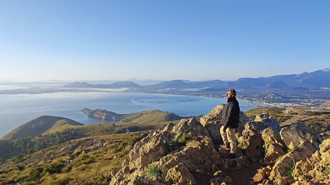Observing the Bay of Alcudia from the Tramontana mountain range