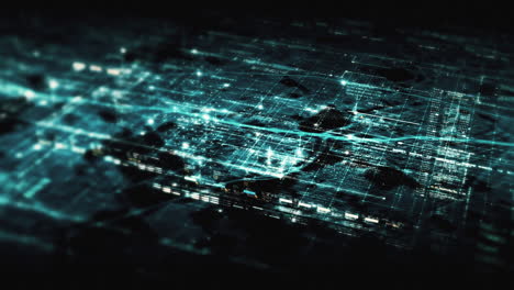 Advanced data matrix simulation UI with cutting-edge digital environment with a dynamic and immersive display of interconnected data matrix information networks systems background
