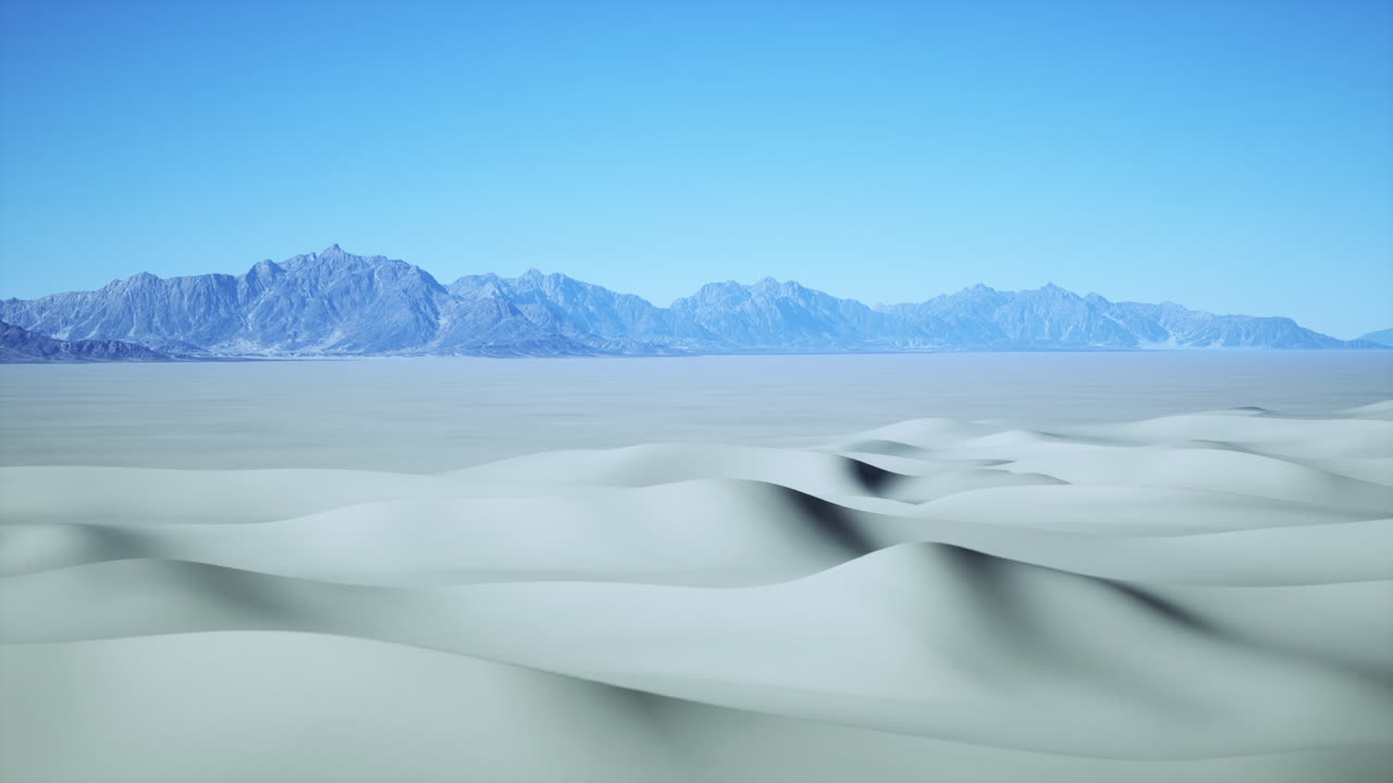White Sand Dunes in a Desert