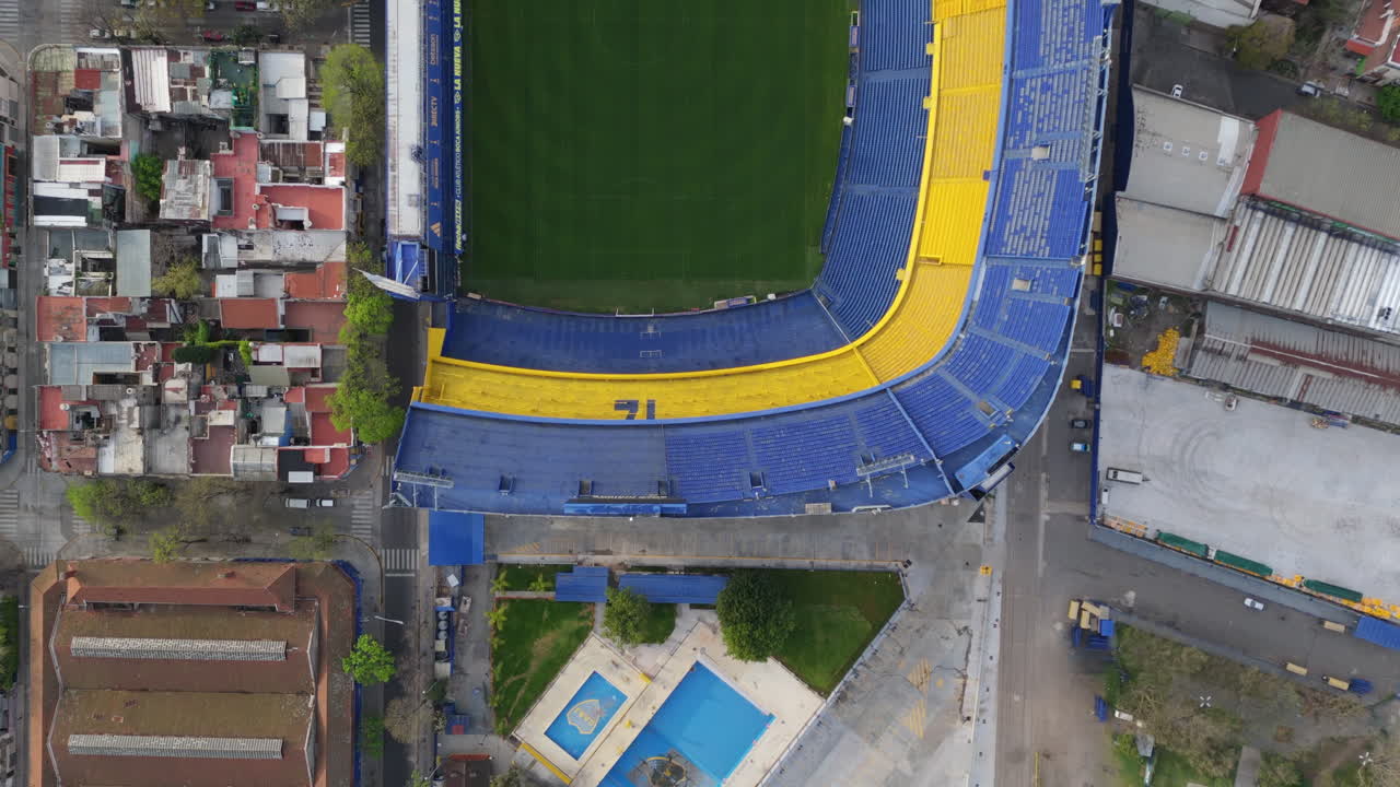 Aerial View of La Bombonera Stadium in Buenos Aires
