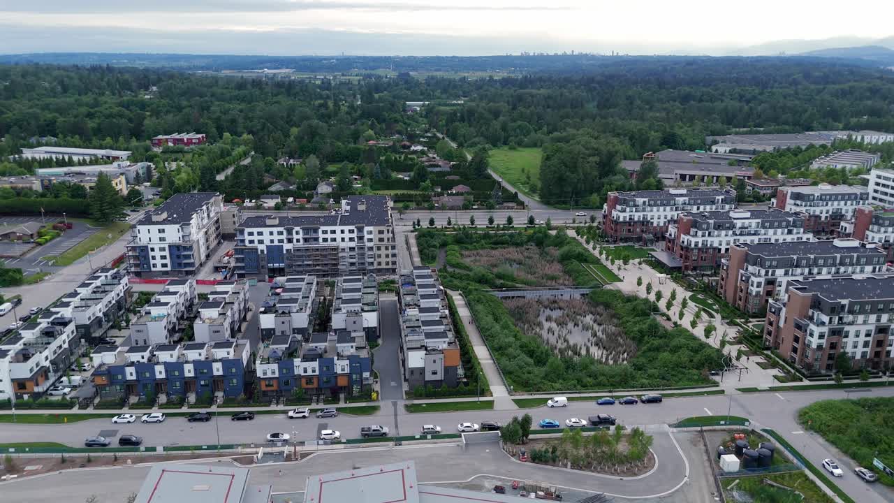 Residential Area with Newly Built Houses in Langley, Willoughby AERIAL