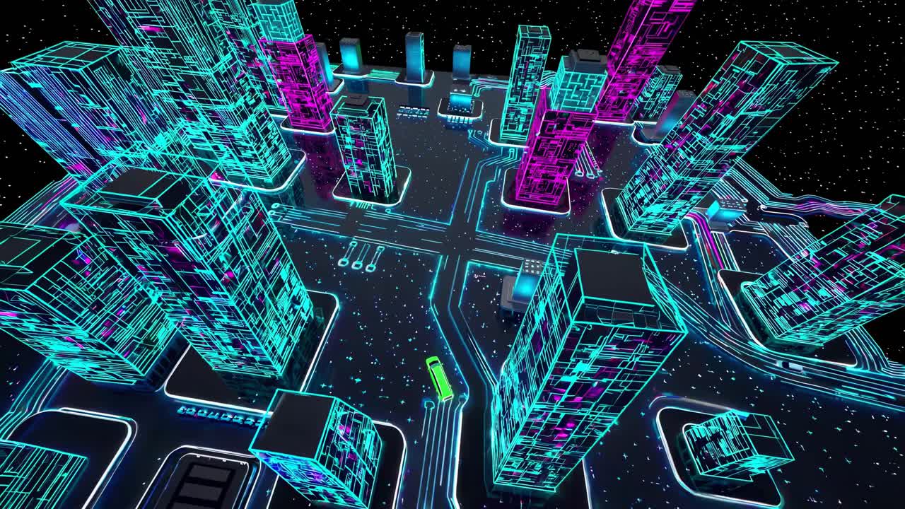 사이버 크 도시 풍경