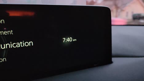 car infotainment system displaying 7:40 am