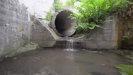 the sewer pipe goes outside into the sewer.