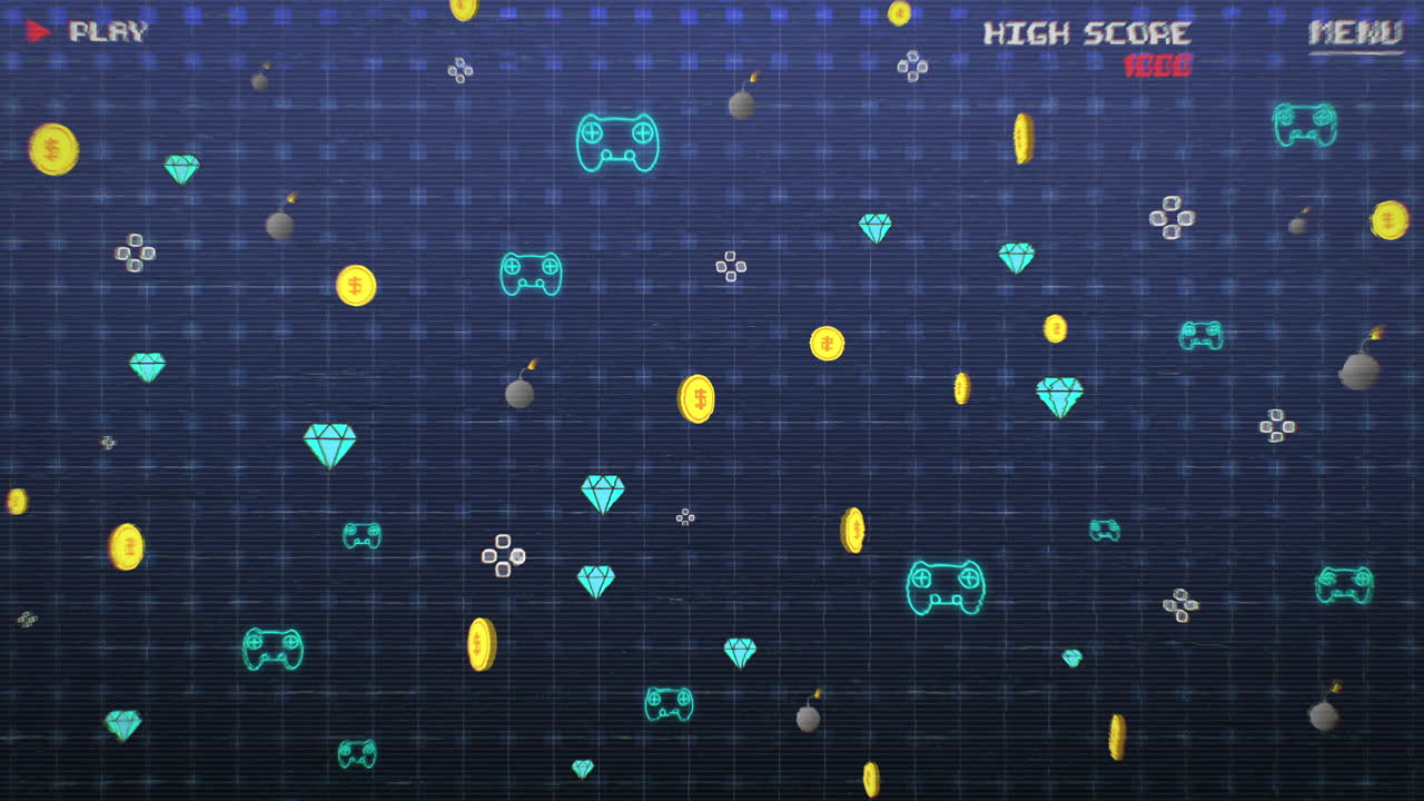 Plano de fundo de jogo de arcade retrô
