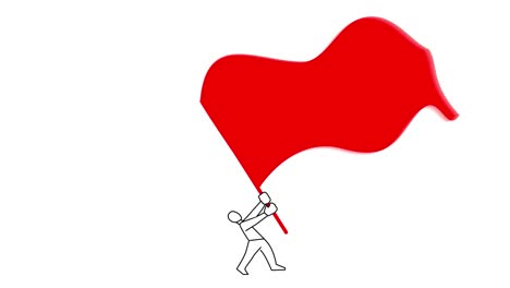 man waving a flag