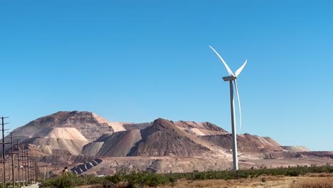 wind turbine in the mojave desert - slow motion