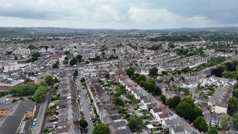 cardiff wales streets , roads and houses drone,aerial