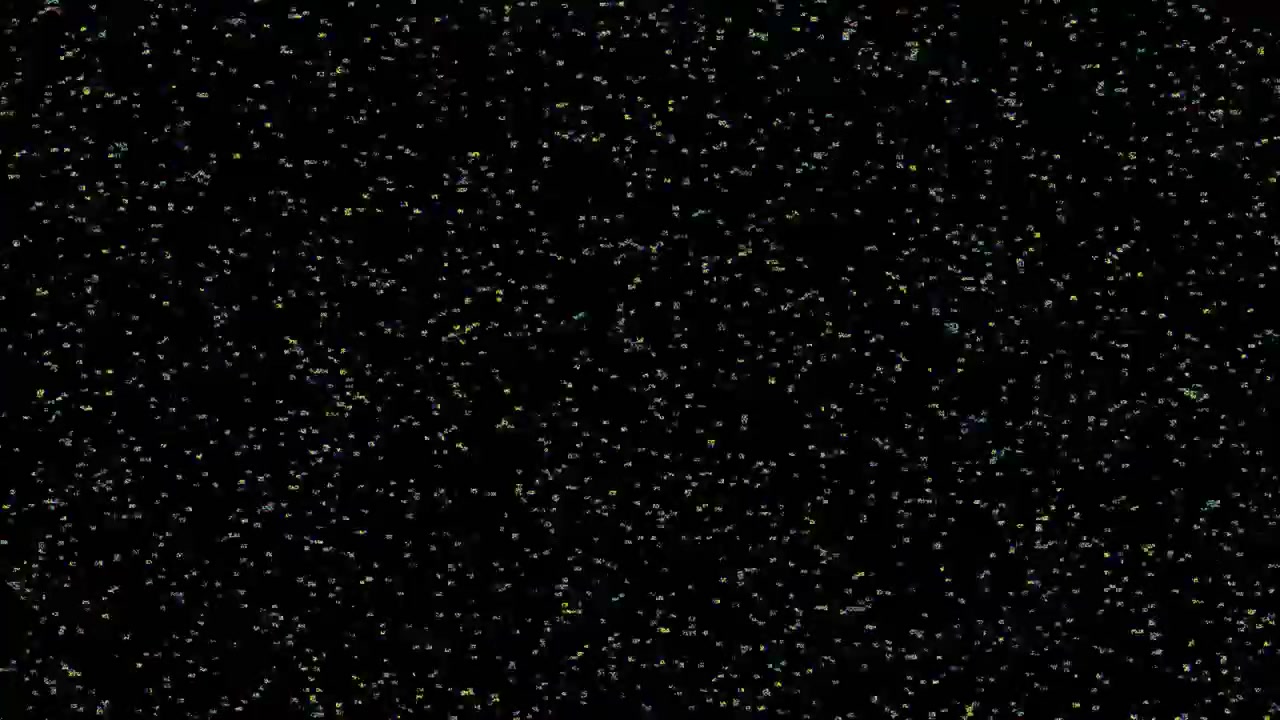 Sfondo astratto di particelle luminose fluttuanti su nero