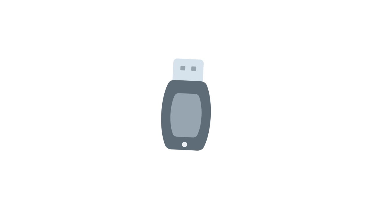 Chiavetta USB animata che si assembla e disassembla