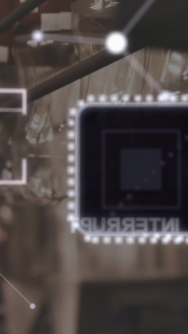 Vertical video: Overlay appearing, nodes pulsing, chip shifting, label showing, highlighting links