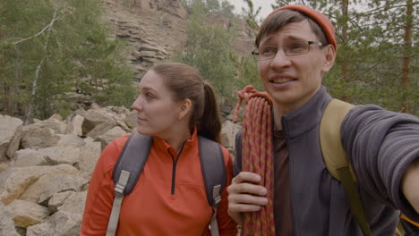 professional climbers in the mountains