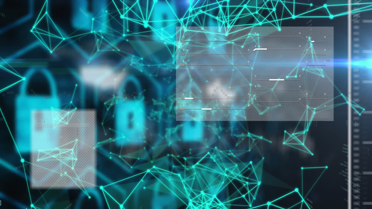 animación del procesamiento de datos y bloqueo sobre formas