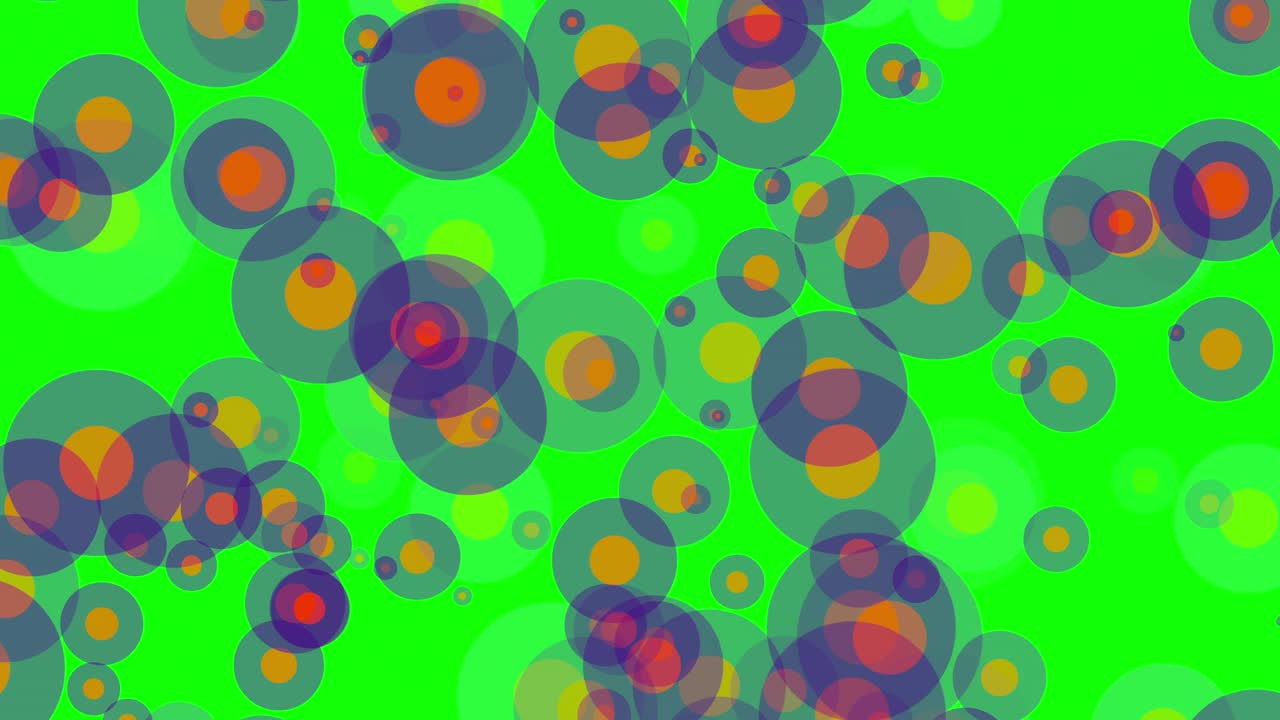 Green background with moving circles