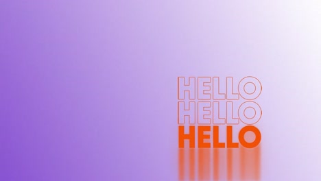 animation of hello texts on purple background