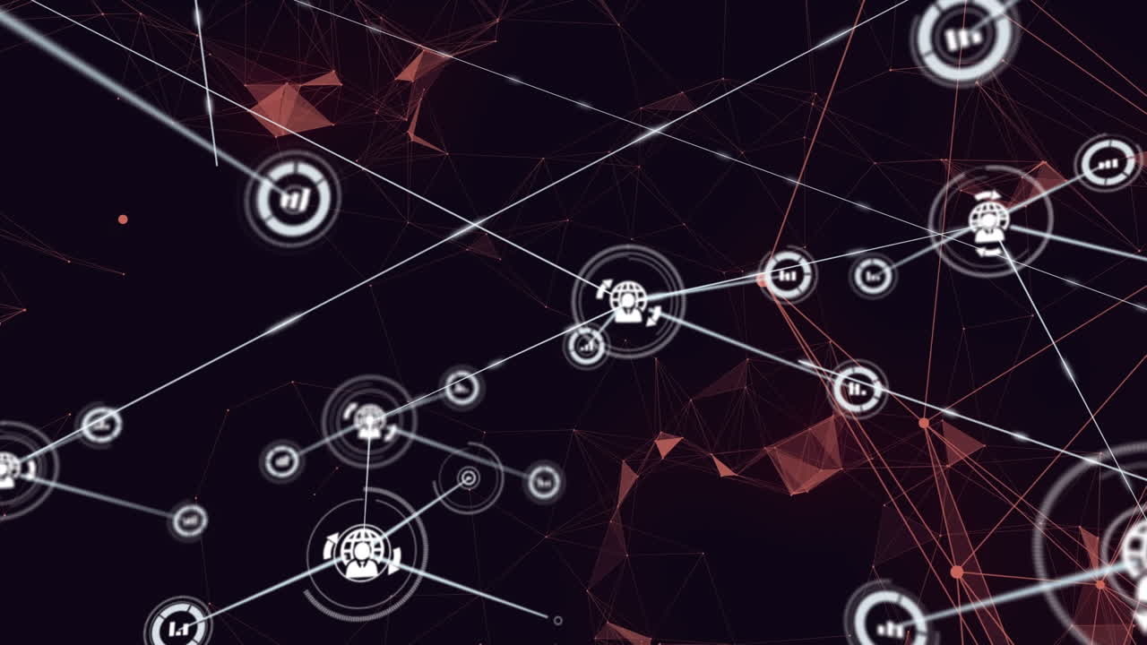 Animation of network of connections over black background
