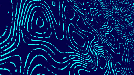 Animation-of-blue-line-trails-moving-in-hypnotic-motion-on-seamless-loop-on-blue-background